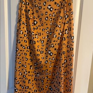 Midi Leopard Print Skirt